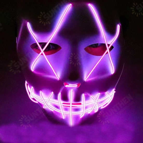 Halloween Ghost Slit Pleasure Luminous Light EL Line Mask Fashion Mask Clothing Mask Party