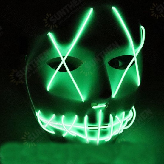 Halloween Ghost Slit Pleasure Luminous Light EL Line Mask Fashion Mask Clothing Mask Party