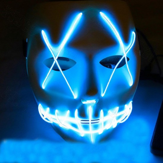 Halloween Ghost Slit Pleasure Luminous Light EL Line Mask Fashion Mask Clothing Mask Party