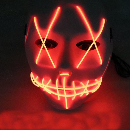 Halloween Ghost Slit Pleasure Luminous Light EL Line Mask Fashion Mask Clothing Mask Party