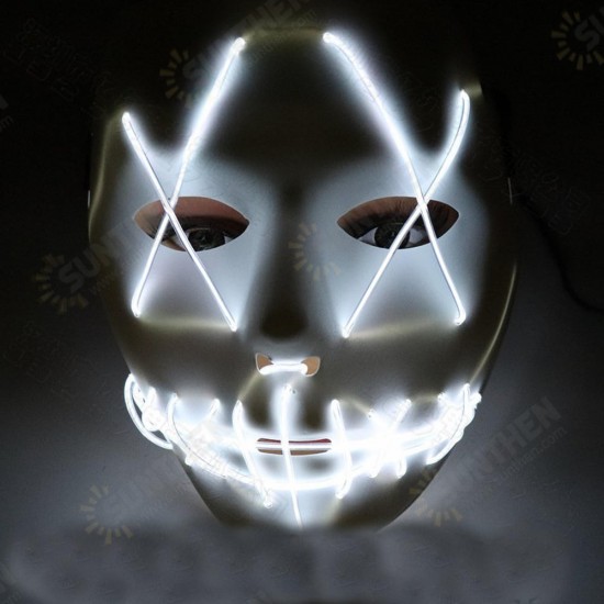 Halloween Ghost Slit Pleasure Luminous Light EL Line Mask Fashion Mask Clothing Mask Party