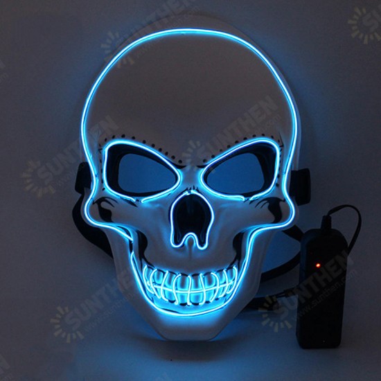 Halloween Horror Party Mask Ghost LED Lighting Glowing Festivals Props EL Cold Light Fluorescent Mask