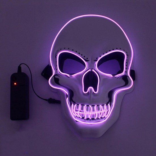 Halloween Horror Party Mask Ghost LED Lighting Glowing Festivals Props EL Cold Light Fluorescent Mask
