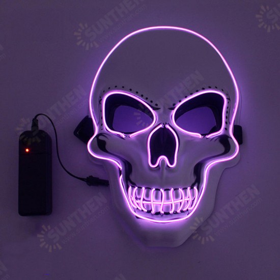 Halloween Horror Party Mask Ghost LED Lighting Glowing Festivals Props EL Cold Light Fluorescent Mask