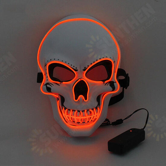 Halloween Horror Party Mask Ghost LED Lighting Glowing Festivals Props EL Cold Light Fluorescent Mask