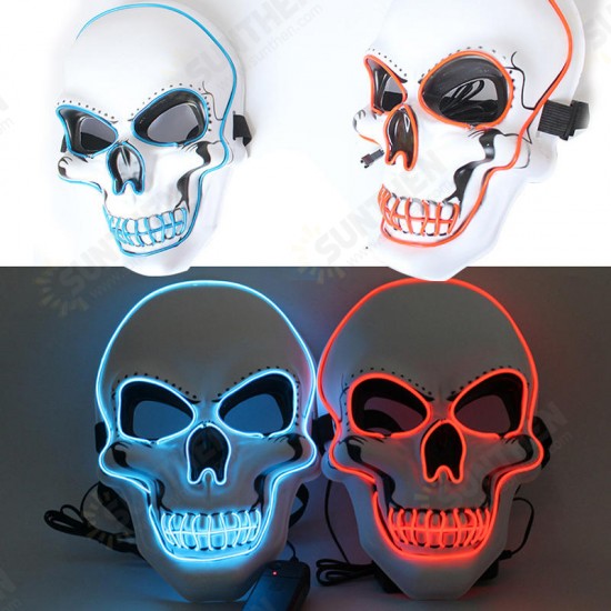 Halloween Horror Party Mask Ghost LED Lighting Glowing Festivals Props EL Cold Light Fluorescent Mask