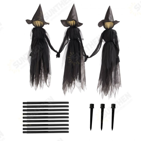 Halloween Light-Up Witches with Stakes Decorations Outdoor Holding Hands Screaming Witches Sound Activated Sensor Decor Halloween Light-Up Witches with Stakes Decorations Outdoor Holding Hands Screaming Witches Sound Activated Sensor Decor