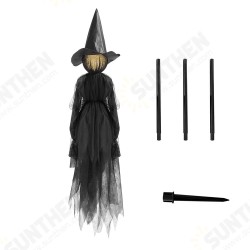Halloween Light-Up Witches with Stakes Decorations Outdoor Holding Hands Screaming Witches Sound Activated Sensor Decor