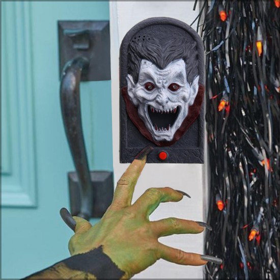Halloween Party Home Decoration Illuminated Terror Skeleton Vampire Doorbell Horrid Scare Scene Toy