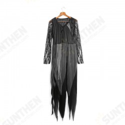 Halloween Party Home Zombie Ghost Bride Women Dress With Black Headdress Toys Props