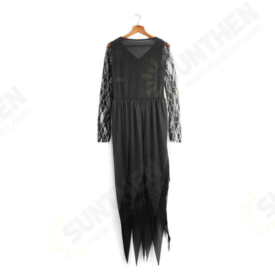 Halloween Party Home Zombie Ghost Bride Women Dress With Black Headdress Toys Props