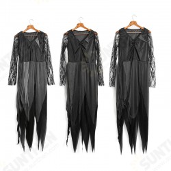 Halloween Party Home Zombie Ghost Bride Women Dress With Black Headdress Toys Props
