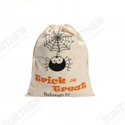 Halloween Pumpkin Canvas Bags Beam Port Drawstring Sack Candy Gift Bags