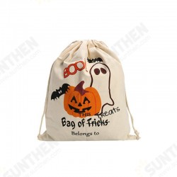 Halloween Pumpkin Canvas Bags Beam Port Drawstring Sack Candy Gift Bags