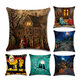 Halloween Series Ancient House Witch Pumpkin Cat Pillow Cover Decorative Toys