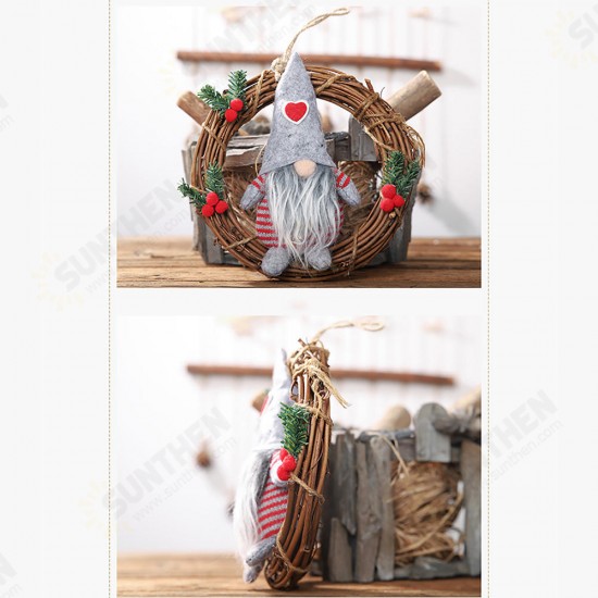 Hanging Non-Woven Hat With Heart Rattan Swedish Santa Gnome Handmade Figurine Home Ornaments Christmas Decoration Toys Table Decor Hanging Non-Woven Hat With Heart Rattan Swedish Santa Gnome Handmade Figurine Home Ornaments Christmas Decoration Toys Table Decor