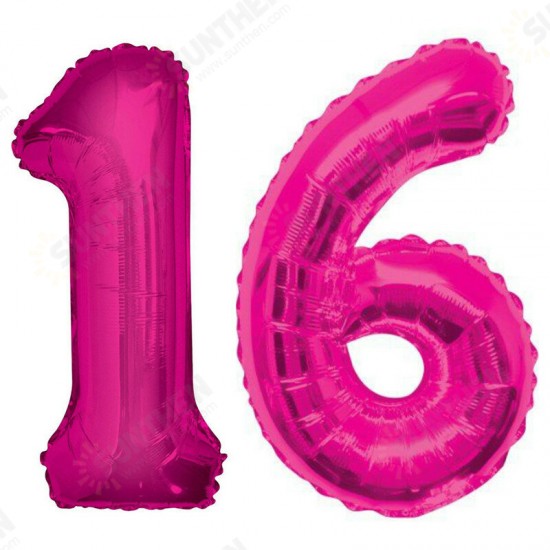 Large Birthday Party Number 16 Foil Balloon Helium Air Decoration