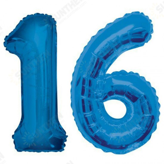 Large Birthday Party Number 16 Foil Balloon Helium Air Decoration Large Birthday Party Number 16 Foil Balloon Helium Air Decoration
