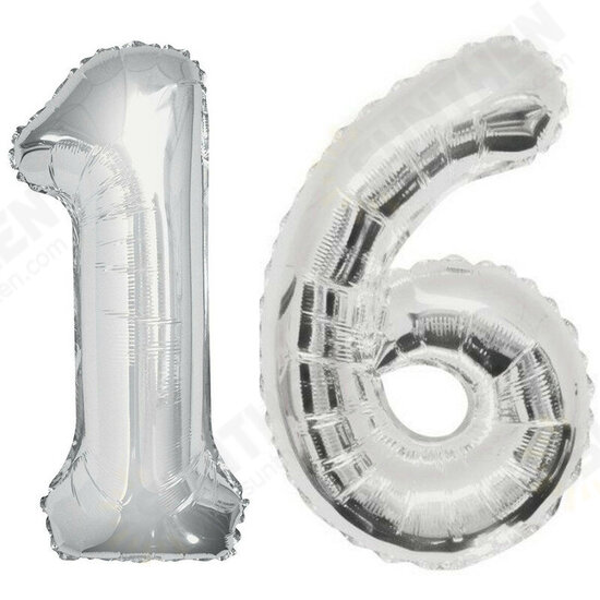 Large Birthday Party Number 16 Foil Balloon Helium Air Decoration