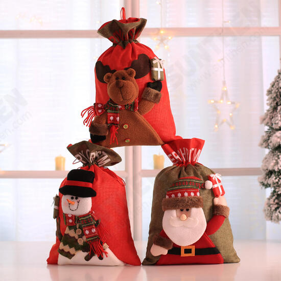 Large Christmas Santa Claus Sack Snowman Children Christmas Gifts Candy Stocking Bag Large Christmas Santa Claus Sack Snowman Children Christmas Gifts Candy Stocking Bag