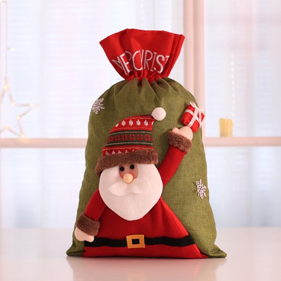 Large Christmas Santa Claus Sack Snowman Children Christmas Gifts Candy Stocking Bag