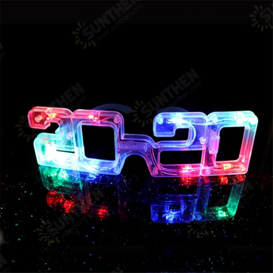 Led Glasses Flashing Light Glasses New Year 2020 Shape Light Up Christmas Holiday Party Decorations Props