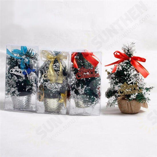 Mini Table Top Christmas Tree Ornament Multi-patterns Random Xmas Home Party Dinner Table Decor