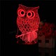 Owl 3D LED Color Change Night Light USB Charge Table Desk Lamp Decorations With Remote Controller