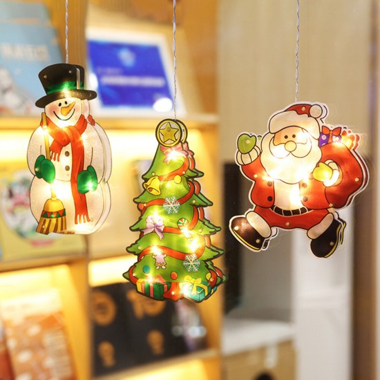 Santa Claus Led Suction Cup Window Hanging LED Lights for Christmas Decoration Holiday Festive