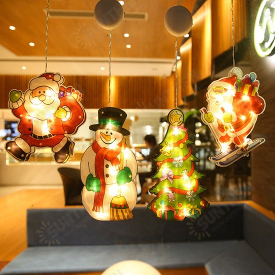 Santa Claus Led Suction Cup Window Hanging LED Lights for Christmas Decoration Holiday Festive