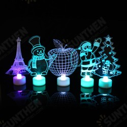 Santa Claus Multi Color LED Light Clear Acrylic Christmas Tree Mood Lamp Christmas Decoration Toys