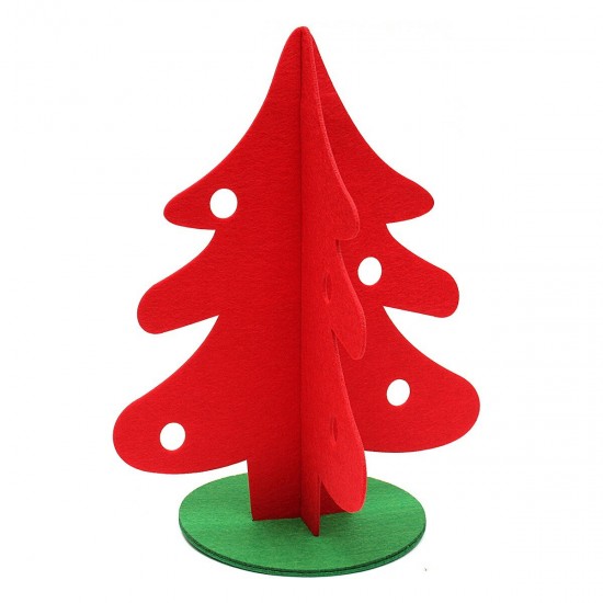 Vintage Christmas Tree Home Shop Ornament Decoration Fabric Red Green Tree