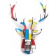 Wooden DIY Animal Painted Deer Head Wall Hanging Christmas Decoration Toys