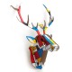 Wooden DIY Animal Painted Deer Head Wall Hanging Christmas Decoration Toys
