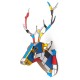 Wooden DIY Animal Painted Deer Head Wall Hanging Christmas Decoration Toys