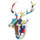 Wooden DIY Animal Painted Deer Head Wall Hanging Christmas Decoration Toys