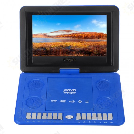 13.8 Inch Portable Television DVD VCD EVD CD Player EVD TV USB Game 270° Rotation LCD Screen with Remote Control