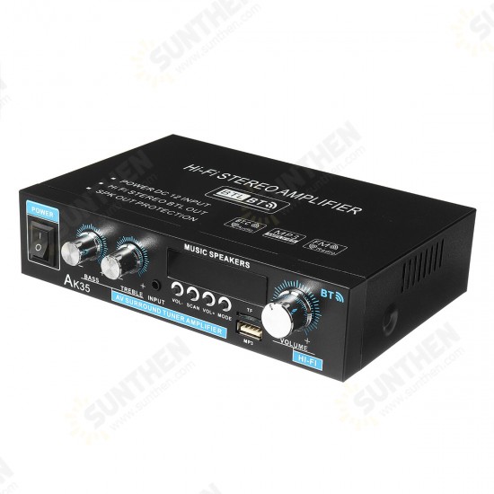 AK35 2x30W Digital HIFI Power Amplifier bluetooth 5.0 USB FM TF Card Stereo Home Theater Car Audio 110V 220V AMP with Remote Control