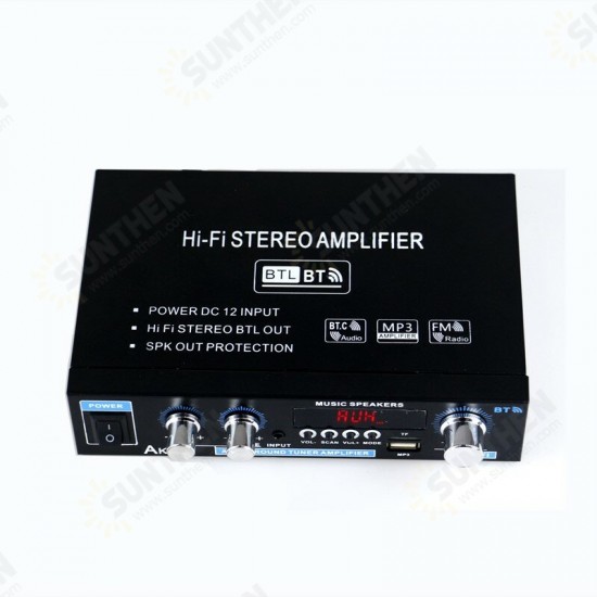 AK35 2x30W Digital HIFI Power Amplifier bluetooth 5.0 USB FM TF Card Stereo Home Theater Car Audio 110V 220V AMP with Remote Control