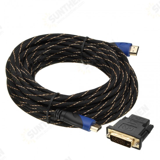 Braided HD Cable V1.4 1080P HD 3D for PS3 Xbox HDTV with DVI Connector