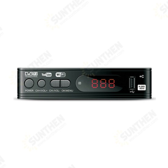 DVB-T2 DVB-C Digital Receiver TV Set-top Box H.265 HD 1080P IPTV USB WIFI YouTube Tuner Signal Receiver