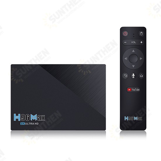 H96 MAX RK3566 SDRAM 8GB DDR3 128GB eMMC ROM Android 11.0 8K UHD TV Box bluetooth 4.0 5G Wifi 1000M LAN H.265 VP9 4K Decoder Voice Control OTT Box Support Youtube 4K Netflix HD