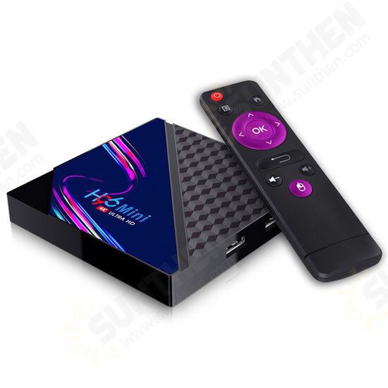 H96 Mini V8 RK3228A DDR3 2GB RAM eMMC 16GB ROM Android 10.0 4K HD TV Box Support TikTok TV Control 2.4G Wifi Widewine Level1 HEVC H.265 VP9 Video Decoding