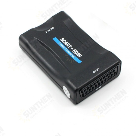 MT06 Scart to HDMI Converter Video Converter 1080P 720P HDMI Output Splitter for PAL NTSC3.58. NTSC4.43 SECAM PAL with DC 5V 1A Power Adapter