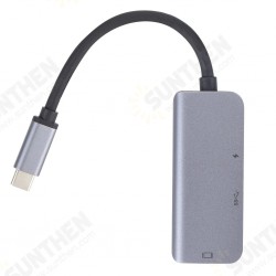 Portable 3 in 1 USB Type-C HUB Converter 4K HDMI 87W USB-C 5Gbps USB3.0 Adapter Grey Portable 3 in 1 USB Type-C HUB Converter 4K HDMI 87W USB-C 5Gbps USB3.0 Adapter Grey