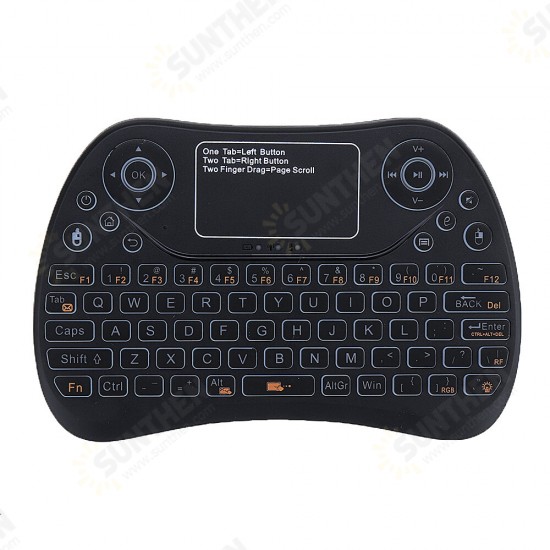 S913 2.4G Wireless Colorful Backlit English Mini Touchpad Keyboard Air Mouse Airmouse for TV Box PC Smart TV