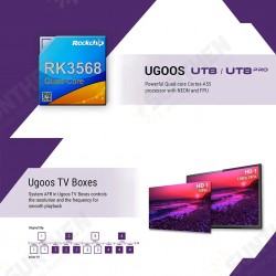 UT8 Rockchip RK3568 DDR4 4GB 32GB eMMC Android 11 WIFI 6 1000M LAN 4K@60fps HDR10 BT 5.0 Smart TV BOX with bluetooth Voice Remote UT8 Rockchip RK3568 DDR4 4GB 32GB eMMC Android 11 WIFI 6 1000M LAN 4K@60fps HDR10 BT 5.0 Smart TV BOX with bluetooth Voice Remote