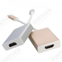 USB-C USB 3.1 Type C to HD 1080p HDTV Adapter Cable with Silver Aluminium Case USB-C USB 3.1 Type C to HD 1080p HDTV Adapter Cable with Silver Aluminium Case