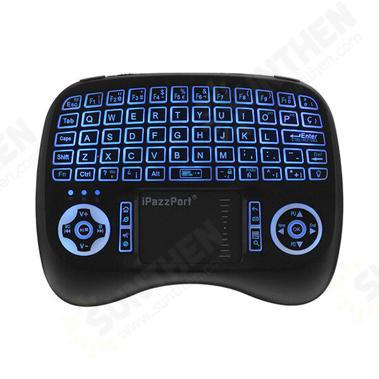 KP-810-21T-RGB Spainish Three Color Backlit Mini Keyboard Touchpad Airmouse