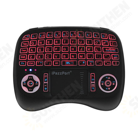 KP-810-21T-RGB Spainish Three Color Backlit Mini Keyboard Touchpad Airmouse